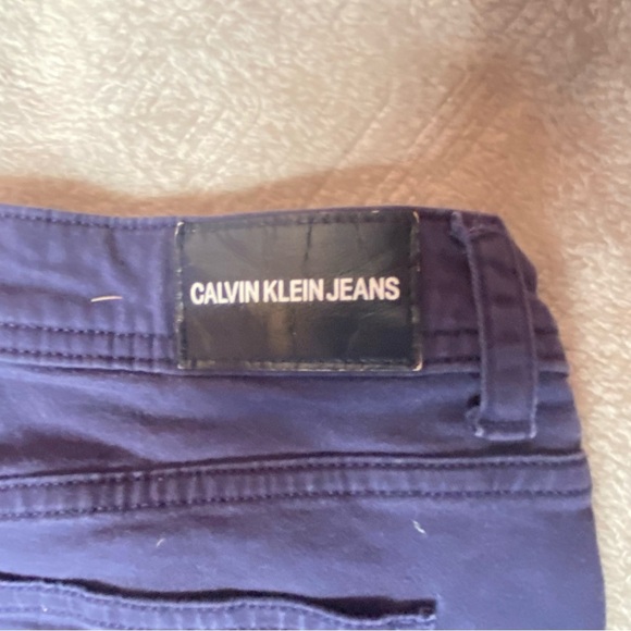 Men’s Calvin Klein Dark Blue Pants Cotton (Not Denim) Size 4 - Pre-Loved - Picture 9 of 10